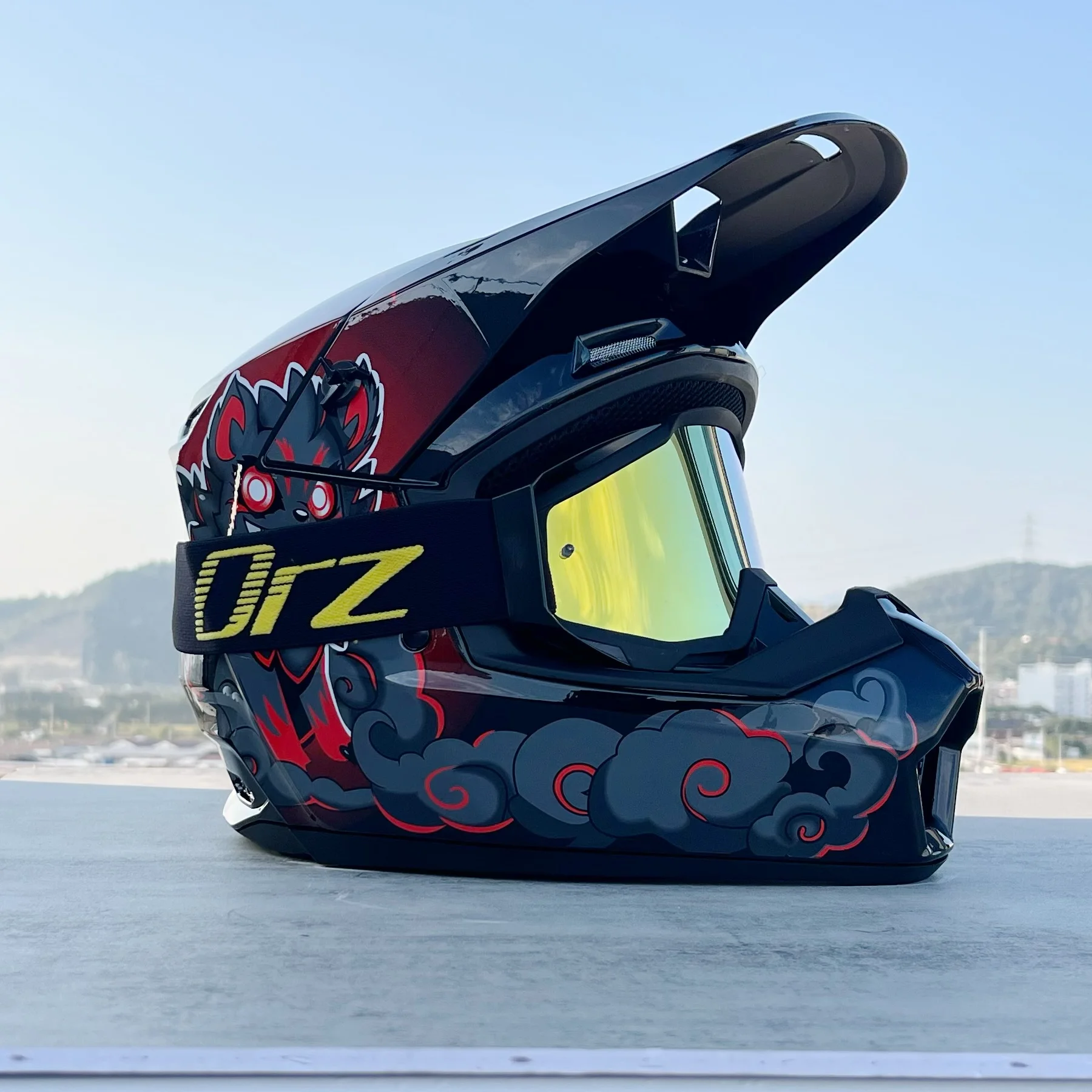 Capacete De Motocross (xl) Com Certificação Dot, Viseira E Casco Rígido Em Abs.
