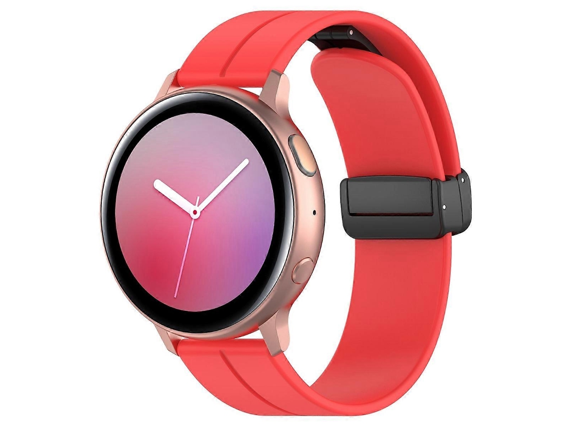 Pulseira De Relógio Universal De Silicone Com Fivela Dobrável Preta E Encaixe Plano.