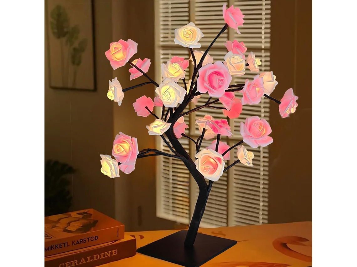Abajur Rosa E Branco Em Formato De Ramo Bicolor Para Criar Uma No Ou
