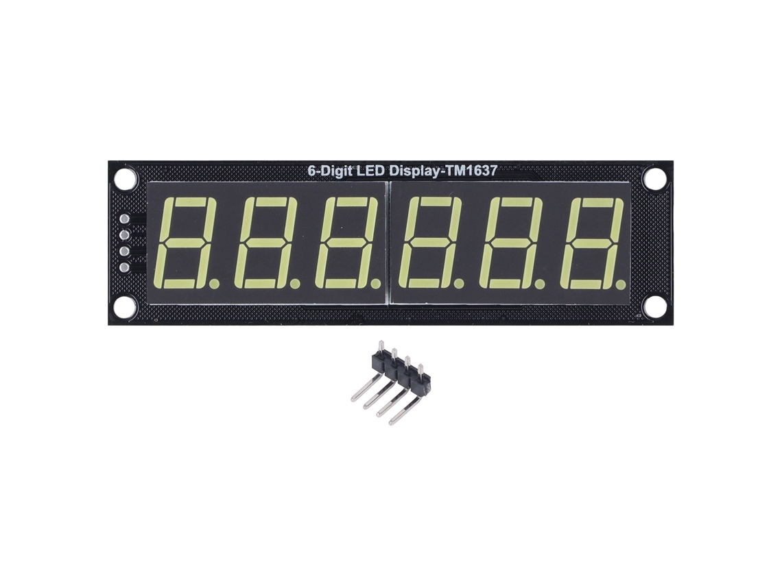 Módulo De Display Digital Led 6 Dígitos 7 Segmentos Luz Branca Com Tm1637