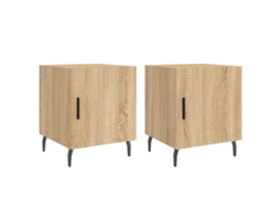 Bedside Cabinet, Bedside Cabinets Vidaxl Marrom Madeira Processada (n/a)