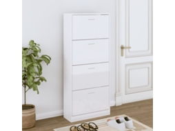 Vidaxl Sapateira 63x24x147 Cm Derivados De Madeira Branco Brilhante