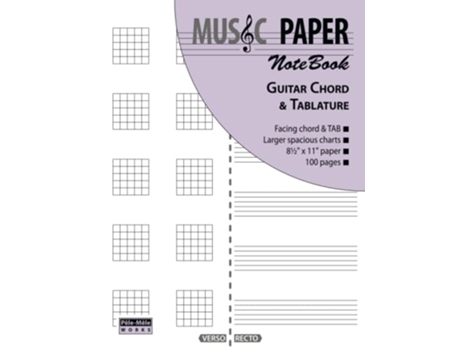 Livro MUSIC PAPER NoteBook Guitar Chord Tablature de Ashkan Mashhour (Inglês)