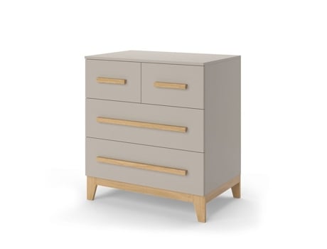 Commode Com Gavetas Malia, 80x88cm Com 4 Gavetas, Carvalho Cachemire, Vitalispa