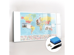 Quadro Magnético Decorativo Geografia Do Mapa-múndi Para O Quarto Das Crianças Espelharte (120x60 Cm)
