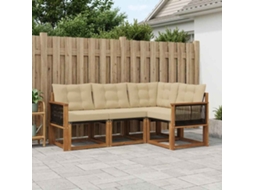 Vidaxl Conjunto De Sofás Para Exterior 4 Unid. Natural E Bege