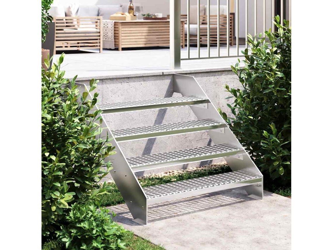 Vidaxl Degrau Em Grade 90x24x7 Cm Aço Galvanizado