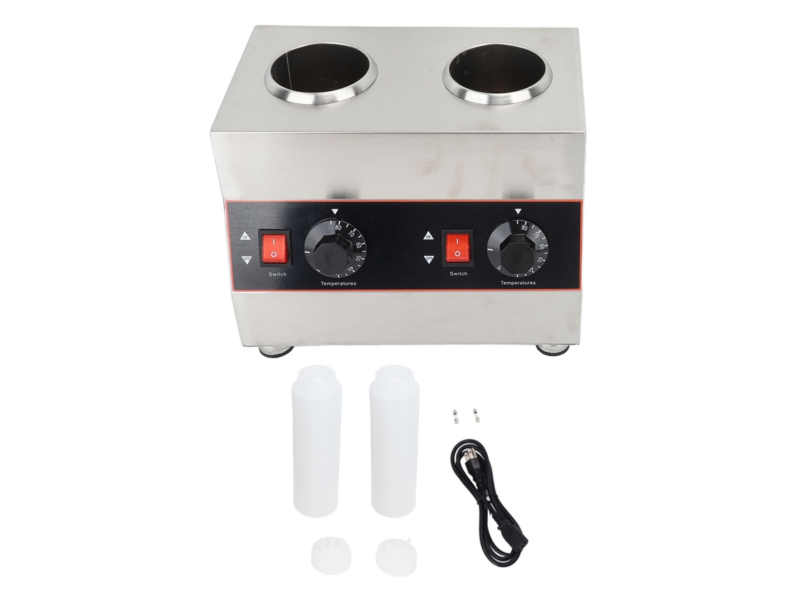 Aquecedor Elétrico Duplo 1300ml para molhos e queijos, ajuste de temperatura