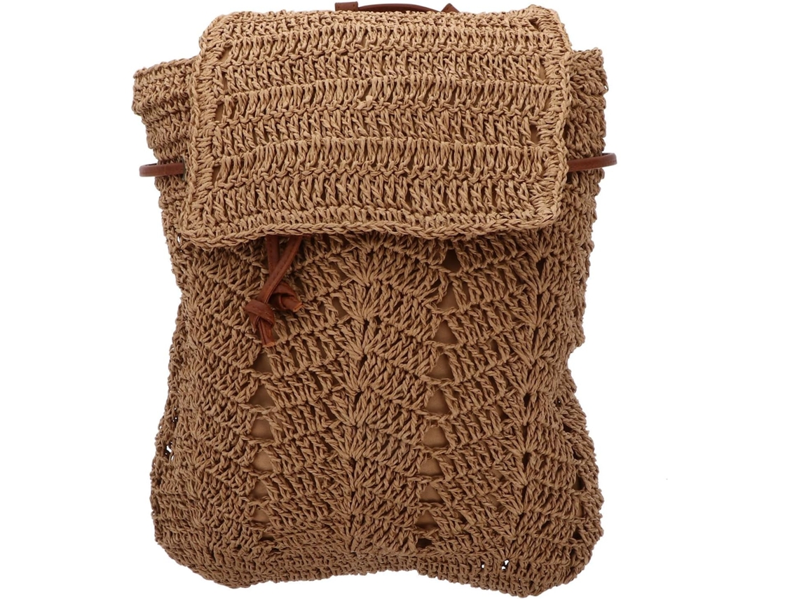Bolsa De Praia Feminina Em Palha Trançada Com Cordão, Modelo Exclusivo Para Usar No Ombro Ou Nas Costas.