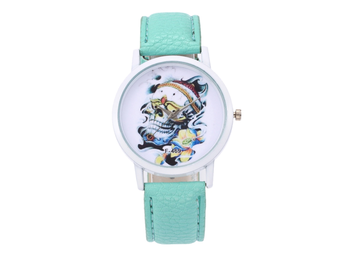 Relógio de pulso Zhoulianfa Casual Quartz para homens e mulheres com mostrador redondo verde menta.