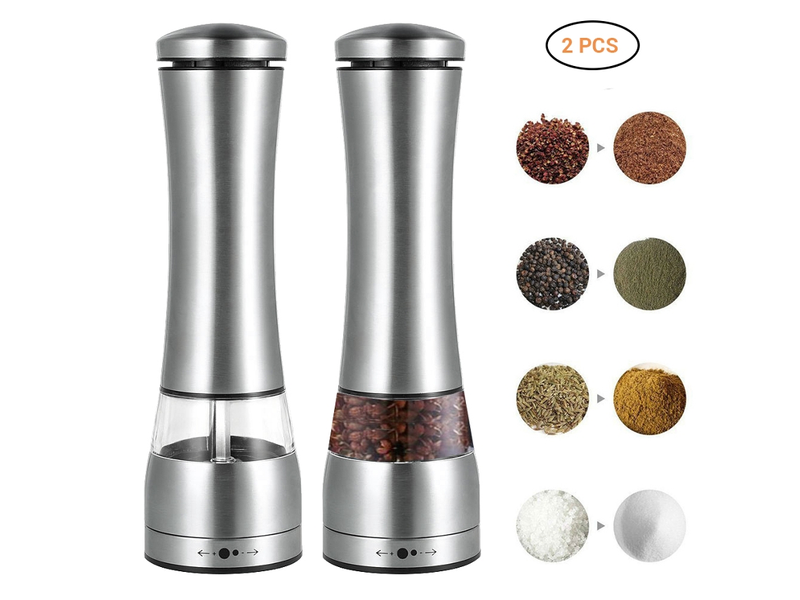 Laxiscreed Pack Com 2 Moedores Elétricos De Aço Inoxidável Em Oferta