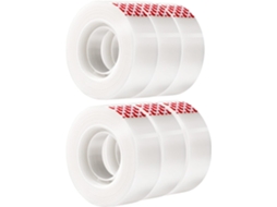 Conjunto de 6 Rolos de Fita Adesiva Invisível, 1,8 Cm X 26 M BRILVIBERA
