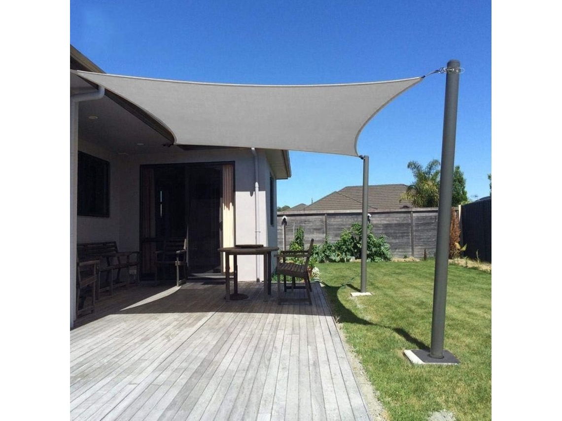 Set Toldo Protector Solar Rectangular Impermeable De Poliéster Con Cuerdas De Sujeción 3x3m