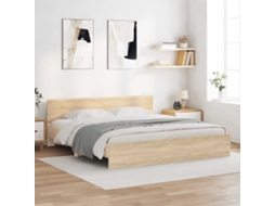 Vidaxl Estrutura De Cama Com Cabeceira 180x200 Cm Carvalho Sonoma