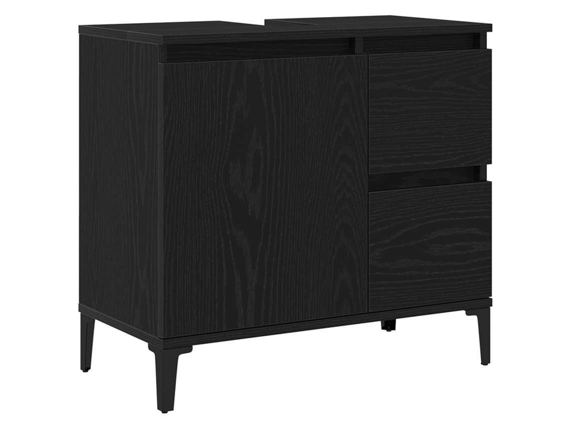 Conjunto 1 Armazenamento De Vanidade Vidaxl Preto Derivados De Madeira (65 X 33 X 60 Cm)