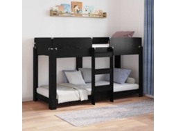 Vidaxl Beliche Para Crianças Carvalho Preto 75 X 190 Cm