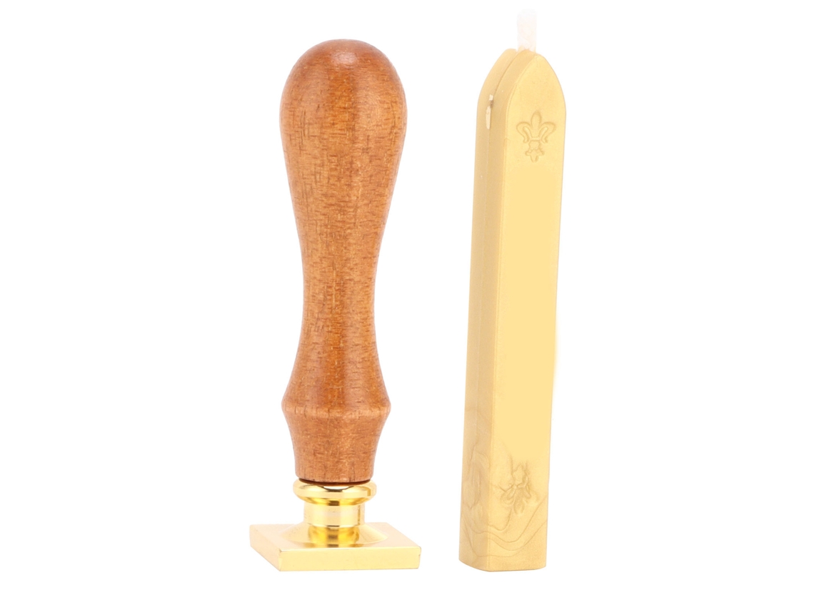 Kit De Sello De Cera Com Padrão Claro Folha Amarela Para Convites E Casamentos Diy Clássico