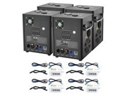Conjunto De 4 Máquinas De Fogo Frio 500w Com Controle Dmx E Altura Ajustável Tekmaquinas