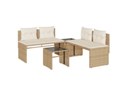 Garden Sofa Set, Garden Sofa Sets Vidaxl Bege Rattan / Vime (n/a)