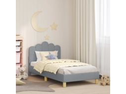 Vidaxl Estrutura De Cama Infantil Com Cabeceira Cinzento-claro Tecido