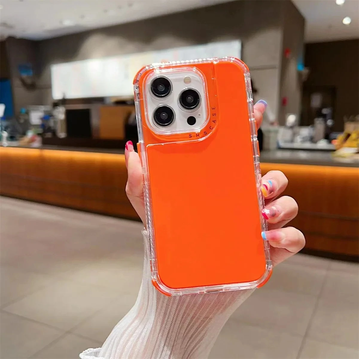 (laranja, Iphone 16 Plus) Capa 3 Em 1 Para Iphone, Com Proteção Contra Quedas De Nível Militar.