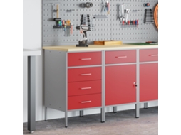 Conjunto 2 Armário De Trabalho Vidaxl Vermelho Aço (100 X 55 X 85 Cm)