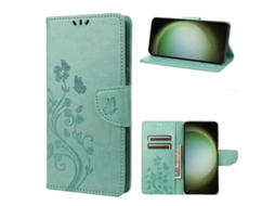 Capa De Celular Flip Em Couro Com Estampa De Borboleta E Flor Para Samsung Galaxy S23 Ultra 5g