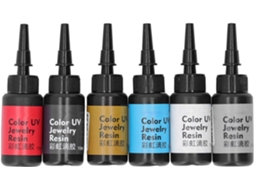 Resina Uv, 6 Unidades De 10ml, Resina Uv Transparente E Cristalina, Cura Rápida, Cola Uv Transparent Gokoco