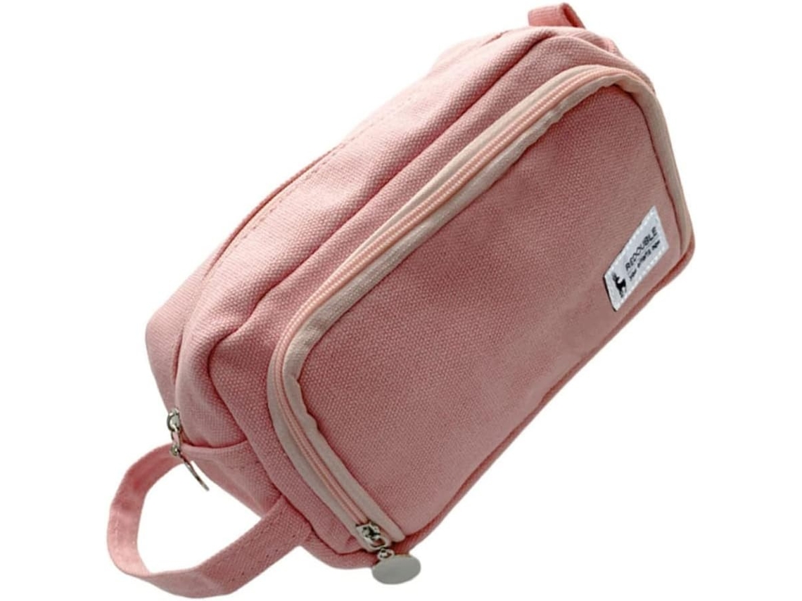 Lurelia Estojo Resistente Em Lona Rosa Para Escola