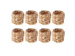Omni 8 Anéis de Guardanapo de Palha Tecidos À Mão, Estilo Rural Natural, para Mesa de Jantar, Casamentos e Ocasiões Especiais Cor Natural