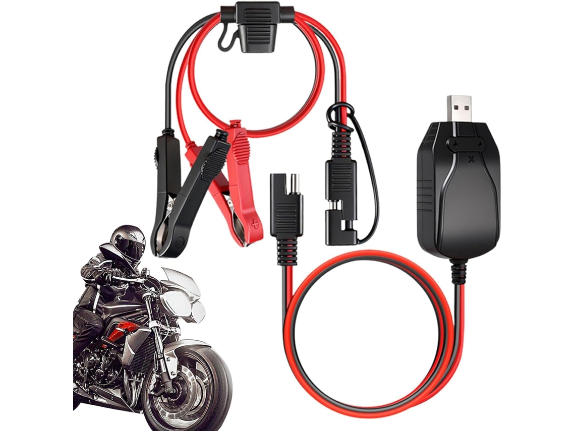 Carregador portátil inteligente para bateria de motocicleta de 12V com USB