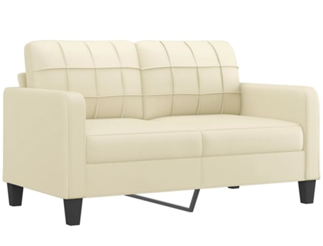 Sofá De 2 Lugares 140 cm Couro Artificial Cor Creme VIDAXL