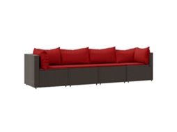 Garden Lounge Set, Garden Lounge Sets Vidaxl Marrom Rattan / Vime (n/a)