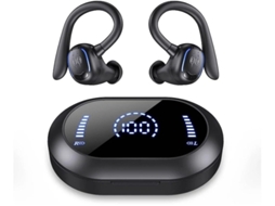 Auriculares Sem Horas Reprodução Dual Power Display Bestvite Bluetooth Preto