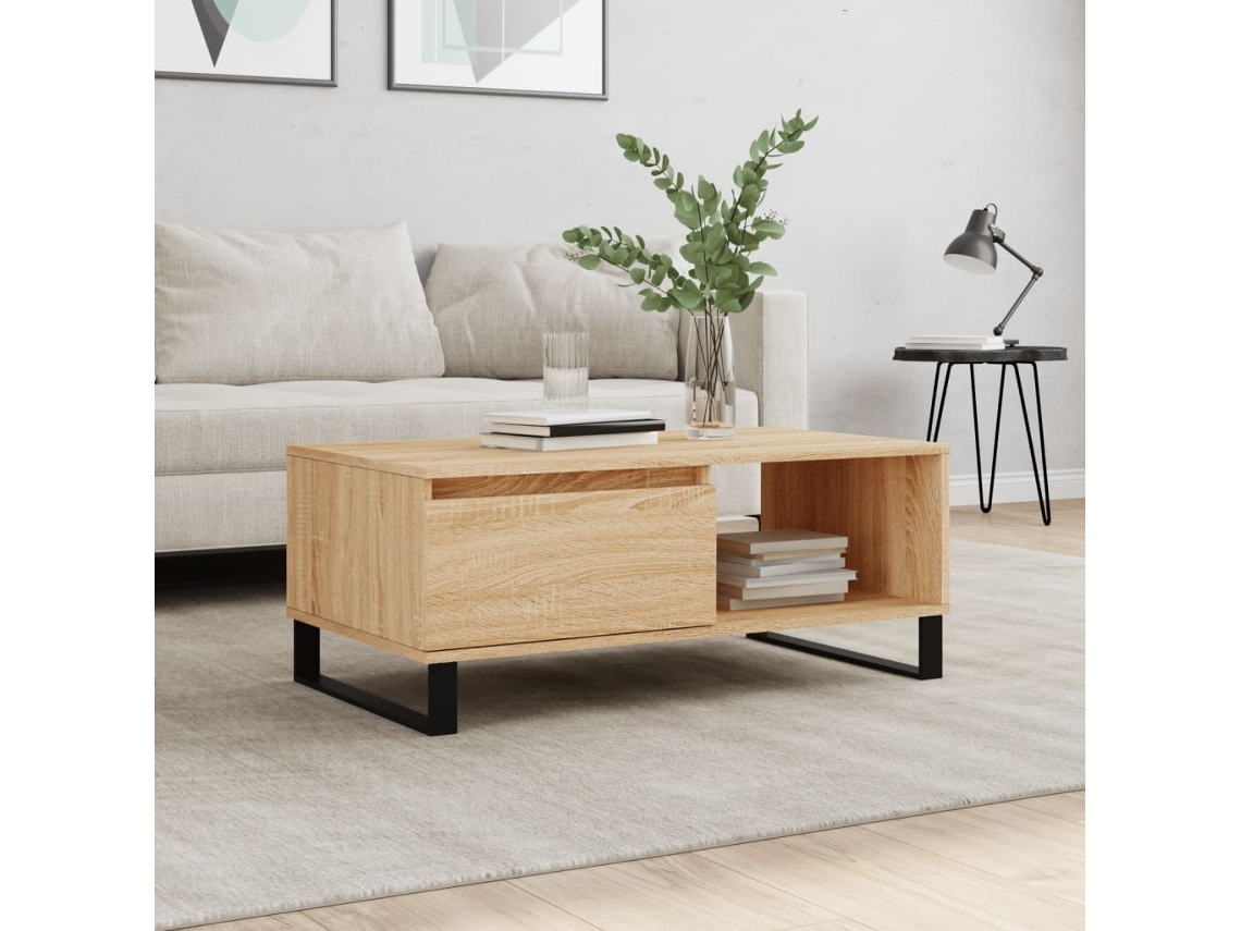 Vidaxl Mesa De Centro 90x50x36,5 Cm Derivados Madeira Carvalho Sonoma