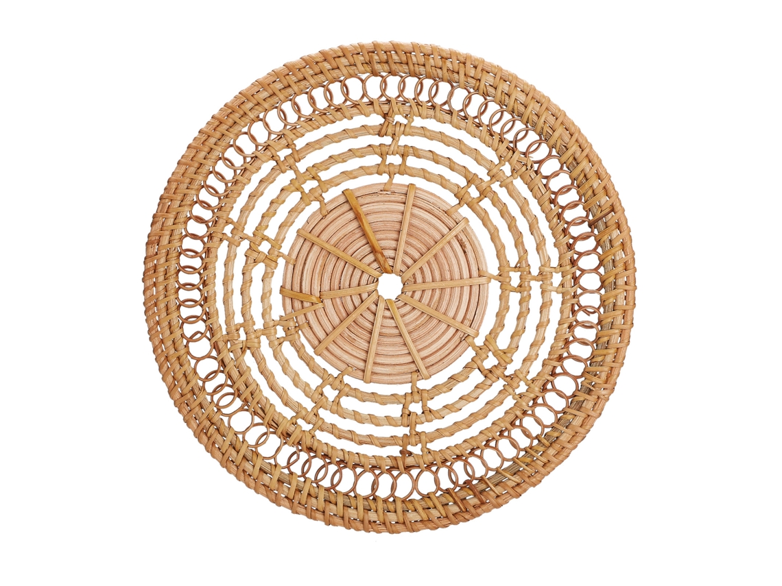 Decoração Parede Rattan Tecido À Mão 25x25cm