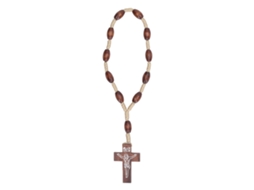 Rosinha Pequena Portátil com Crucifixo Madeira para Batismo