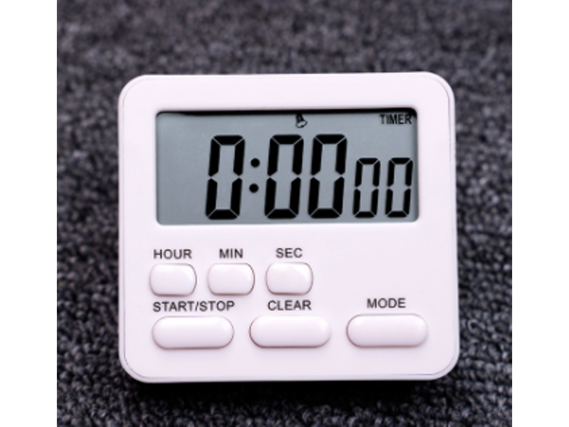 Temporizador De Cozinha Digital De 24 Horas, Visor Grande, Alarme Alto, Branco Aquaforge