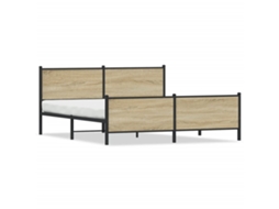 Bed Frame, Bed Frames Vidaxl Marrom Aço (193 X 203 Cm)