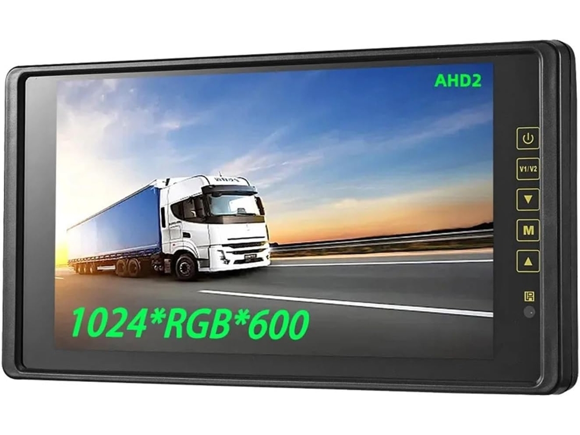 Monitor Espelhado De 9 Polegadas Com Alta Resolução 1080p E 2 Entradas De Vídeo. (1024 X 600)