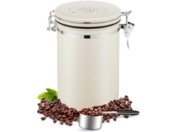Jarra De Café Hermética Em Aço Inoxidável 304 Com Válvula De Co2 E Colher Medidora, 1,8l
