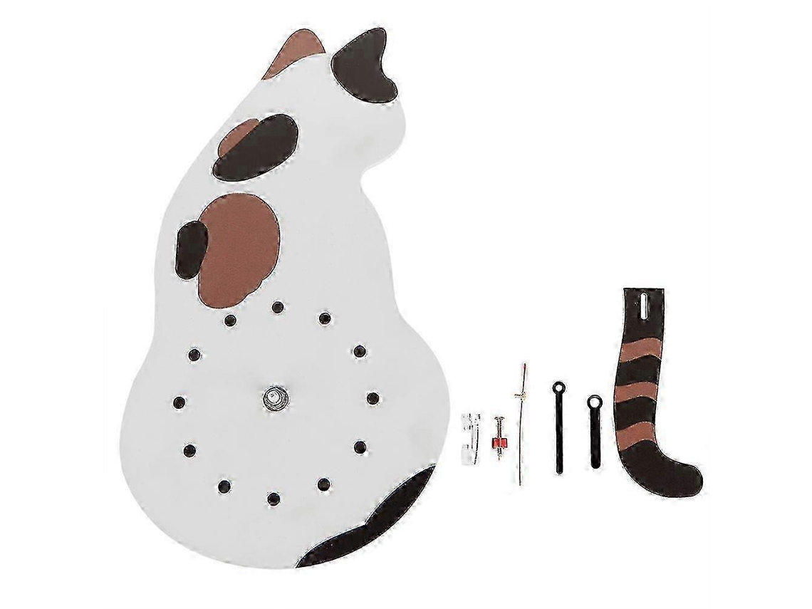 2025 Cartoon Wagtail Cat Wall Clock Decorative Clock With Silent Movementbrown