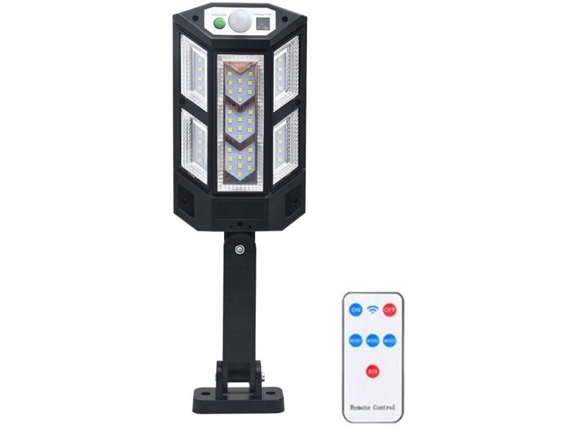 Lâmpada de rua solar Slowmoose 43 SMD com sensor de movimento PIR para exteriores, lâmpada LED com controle remoto para jardim