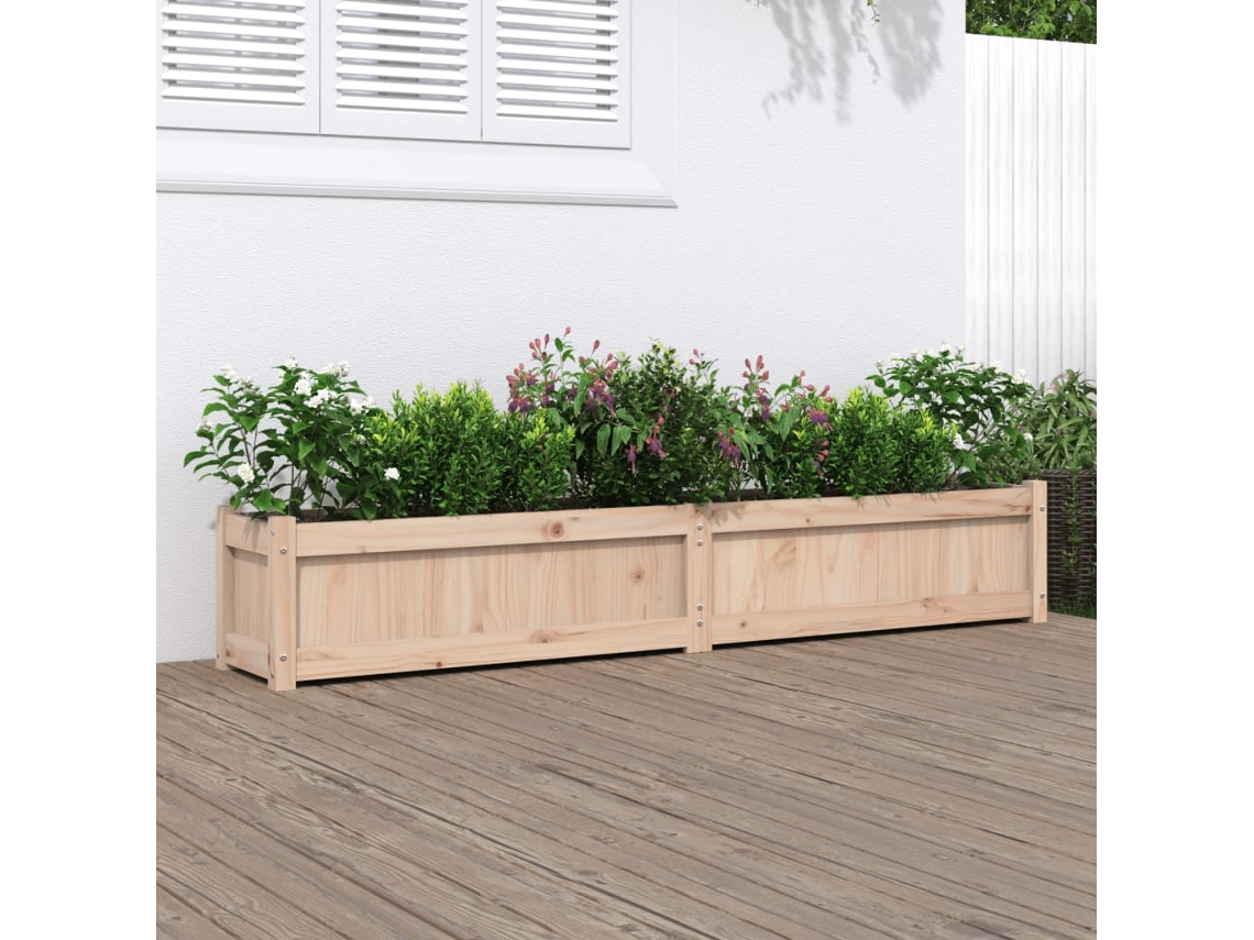Vidaxl Vaso/floreira De Jardim 180x31x31 Cm Madeira De Pinho Maciça
