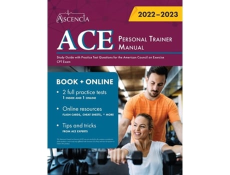 Livro Ace Personal Trainer Manual Study Guide With Practice Test Questions For The American Council On Exercise Cpt Exam De Ascencia (inglês)