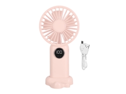 Ventilador Usb Portátil 5 Velocidades Rosa Recarregável