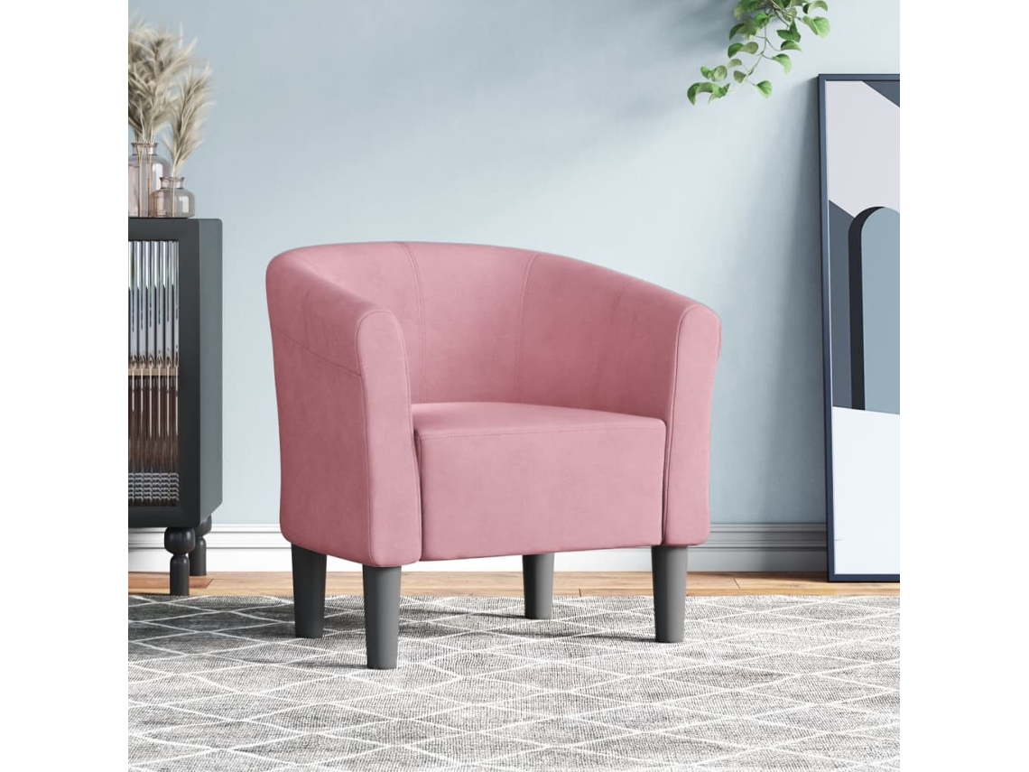 Vidaxl Poltrona Veludo Rosa