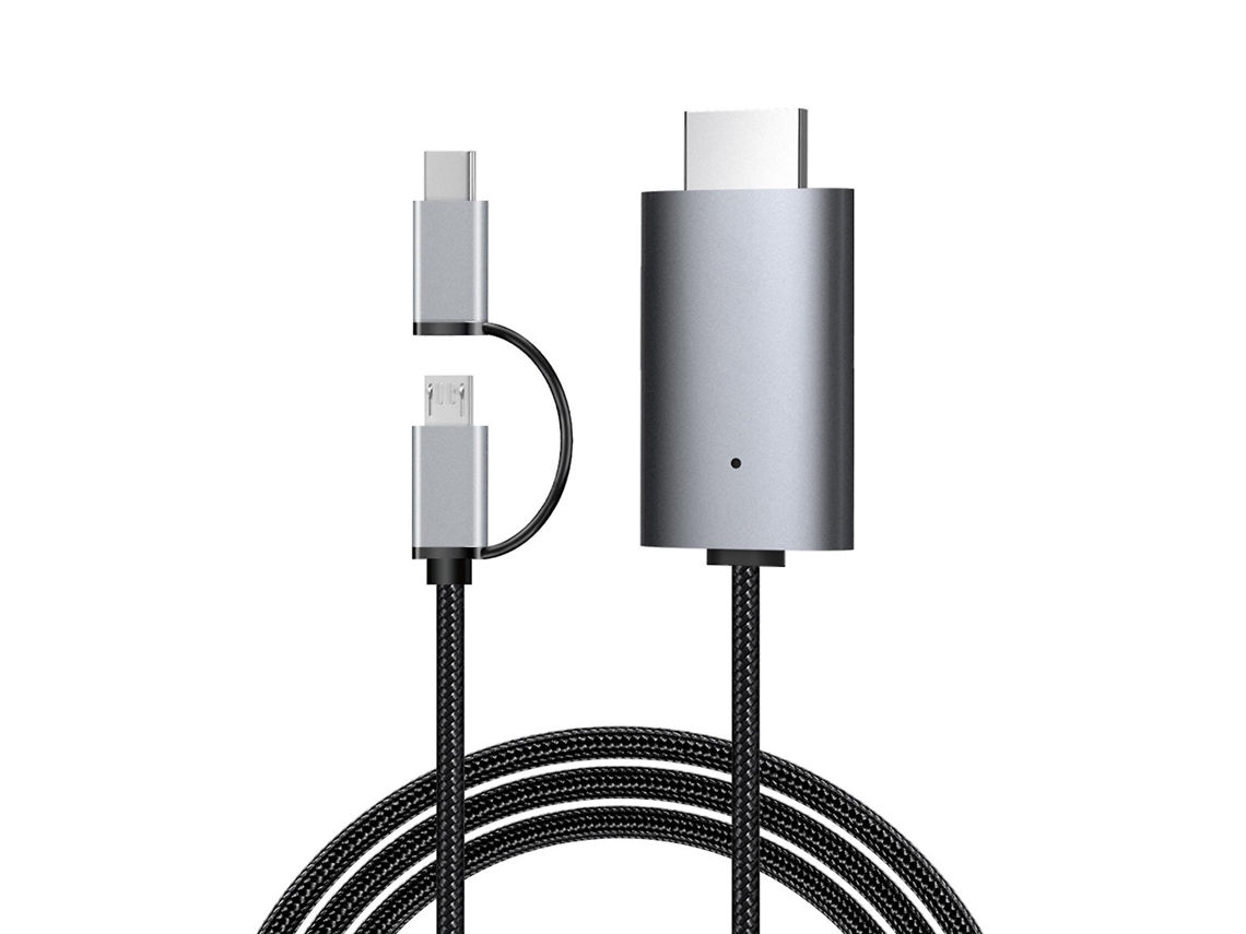 Cabo De Projetor De Tela Universal, Qualidade De Imagem Delicada, Transmissão Rápida De 500 Mbps, 2 Em 1, Cabo Micro Usb/tipo C Para Hdmi Compatível C