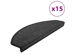 Conjunto de 15 Tapetes de Escada Antracite Meio Redondo Grande MAISON EXCLUSIVE (65x24x4 cm)