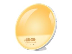 Lurelia Despertador Sunrise, Abajur Com Brilho Ajustável E 7 Modos De Cor, Abajur Com Alarme Duplo E Função Soneca, Sons Naturais